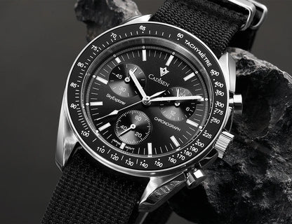 CADISEN Neue Herrenuhren Luxuriöse Quarz-Armbanduhr für Herren Saphirglas mit AR-Beschichtung Canvas VK68 Speed Chronograph Automatik