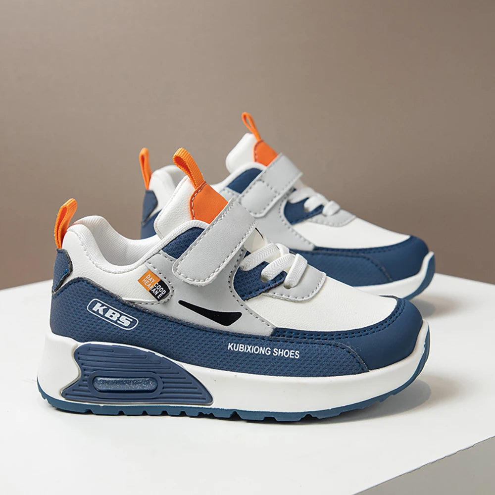 PU Leather Sport Shoes For Children Trend Fashion Kid's Sneakers Soft-soled Outdoor Boy's Girl's Running Shoes