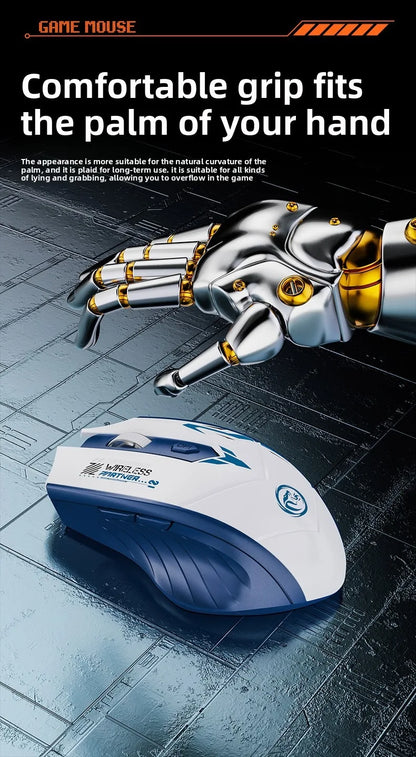 Wireless Gaming Mouse 2.4G USB Silent Mouse Dual Mode Bluetooth Rechargeable 1600DPI Mouse Computer Silent Mice for PC Laptop