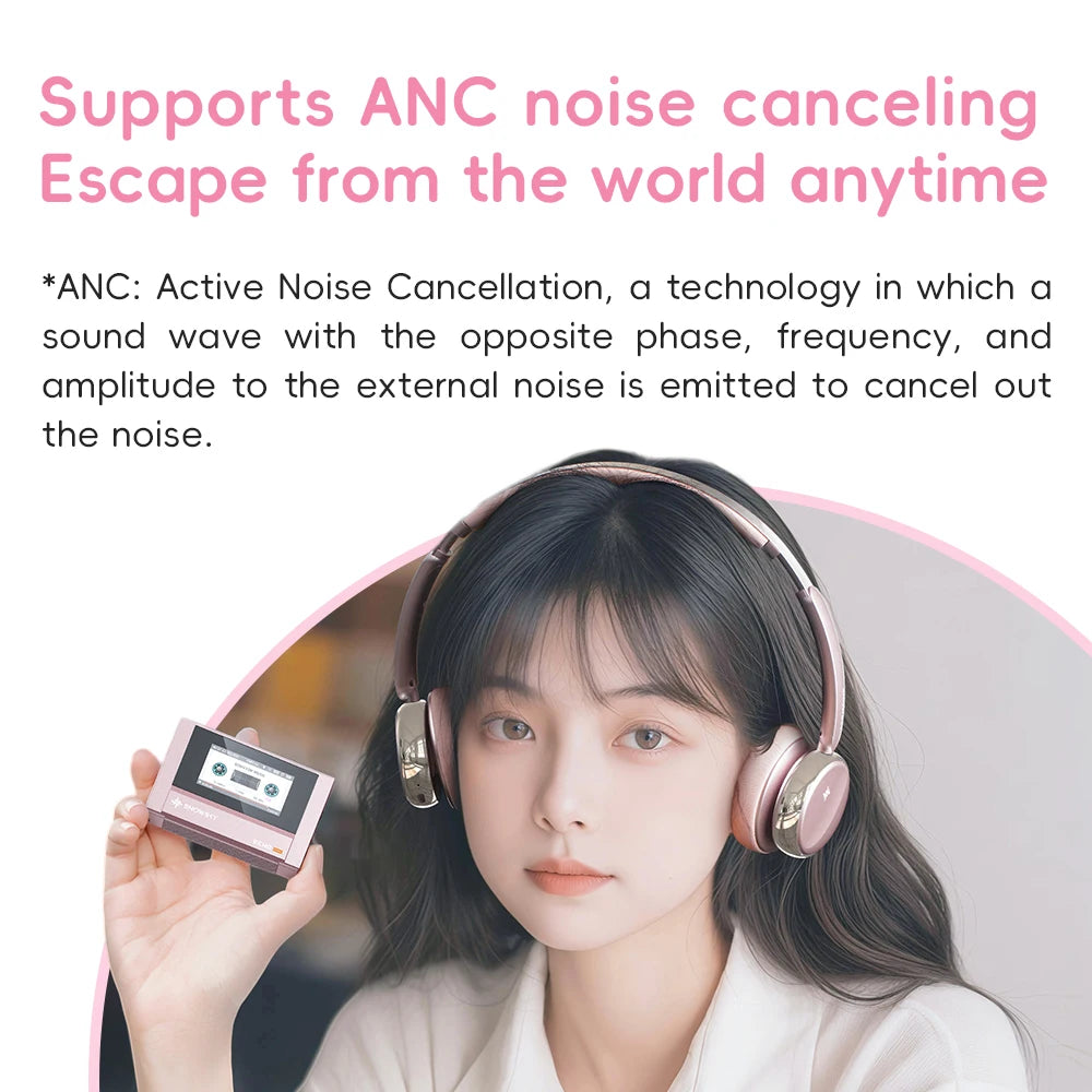 FiiO ANYTIME Bluetooth 5.4 Wireless Headphone Noise Cancelling Bluetooth Earphones Hi-Res Wireless Over-Ear Headphones with mic