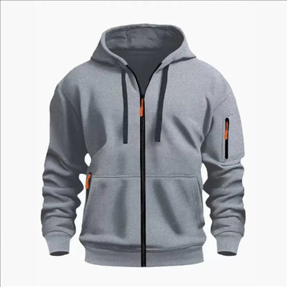 Men's Sweatshirts with Zipper Pockets Thin Solid Color Half Tracksuit Casual Outdoor Hooded Tracksuit Long Sleeve Jacket Coats