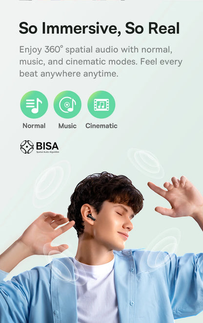 Baseus Bass EP10/BP1 NC -43dB Noise Cancelling ANC True Wireless Earbuds Bluetooth 6.0 In-Ear Wireless Earphones 4-Mics Ear buds