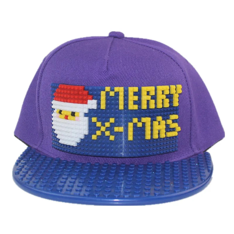 Cartoon Patchwork Baseball Caps DIY Blocks Snapback Hats Hip Hop Hat for Men Women Detachable Pixels Dad Hats Cap Kids Adults