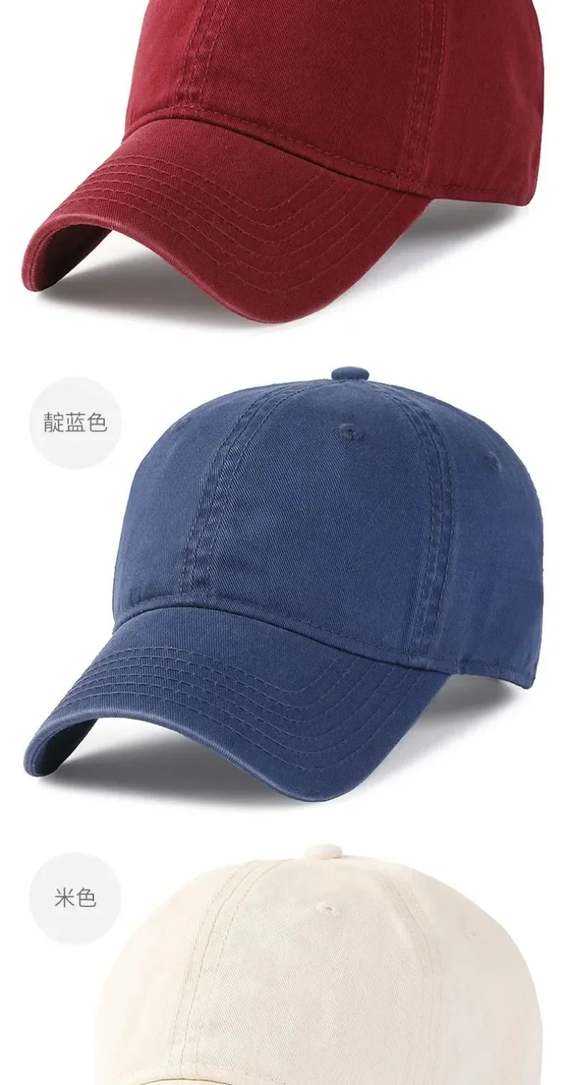 Casquettes de baseball unies, grande taille 63 cm, en coton doux, pour homme ; casquette classique « snapback » ; chapeau de golf pour femme, 59-62 cm