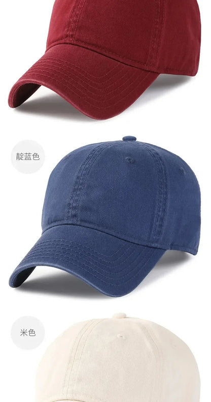 Casquettes de baseball unies, grande taille 63 cm, en coton doux, pour homme ; casquette classique « snapback » ; chapeau de golf pour femme, 59-62 cm