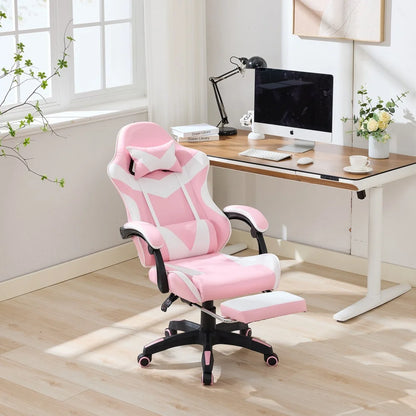 Ergonomic Rotating Gaming Chair, 360 Reclining Office Chair °   Pivoting, Height-Adjustable, Footrest, Headrest