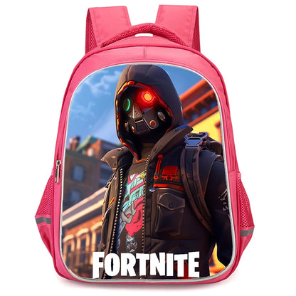 16" Fortnite Cartoon Red Backpack Unisex Dual Zipper Large Capacity School Bag Kids Bookbag Boys Girls Ages 5-8