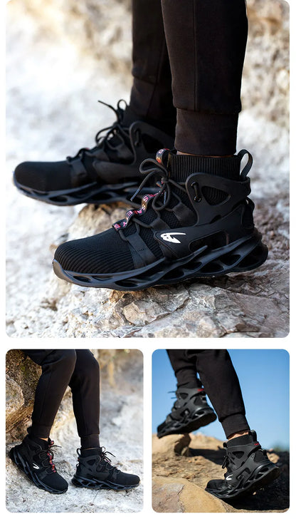 Chaussures de sécurité à boucle indécontractée pour hommes, bottes de travail pour hommes, chaussures Parker en acier, baskets de travail anti-crevaison, chaussures de travail pour adultes, 2026