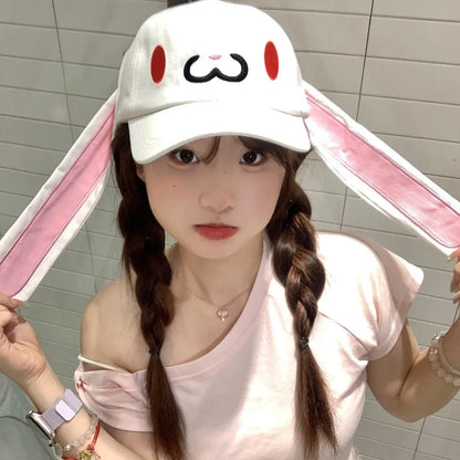 2025 NEW CUTE Long Rabbit Ear Hat Y2K Style Denim Blue Baseball Cap Fashion Hip-Pop Cap Couple Birthday Gifts