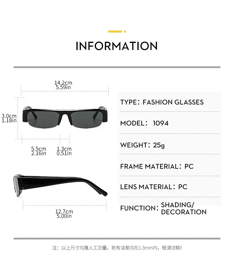 Vintage-Sonnenbrille mit kleinem, rechteckigem Halbrahmen in Schwarz, Leopardenmuster und Farbverlauf – trendige Damen-Sonnenbrille zum Autofahren