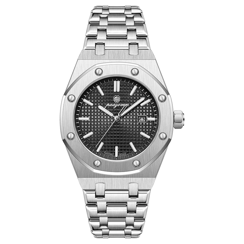 Montre à quartz carrée de luxe PAAZOMU pour homme, étanche, avec date luminescente, montre pour homme en acier inoxydable, montres d'affaires pour homme