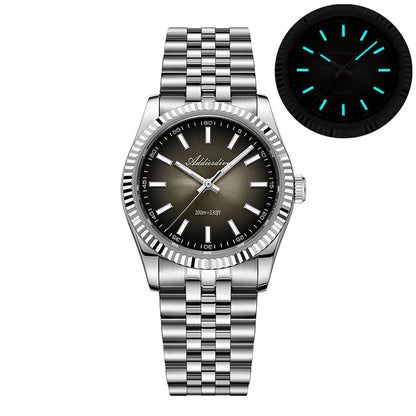 Orologio da uomo ADDIESDIVE AD2073 nuovo, vetro zaffiro, 36mm, VH31, quadrante sunburst, quarzo, impermeabile 10Bar, da immersione, luminoso