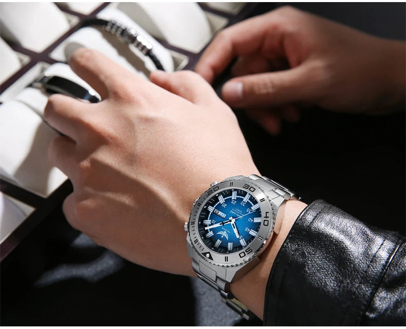 Yelang Watches V1035 44mm Men Diving Watch Human Kinetic Energy Watch 100m Waterproof Watches luminous Japan PX83 Sapphire