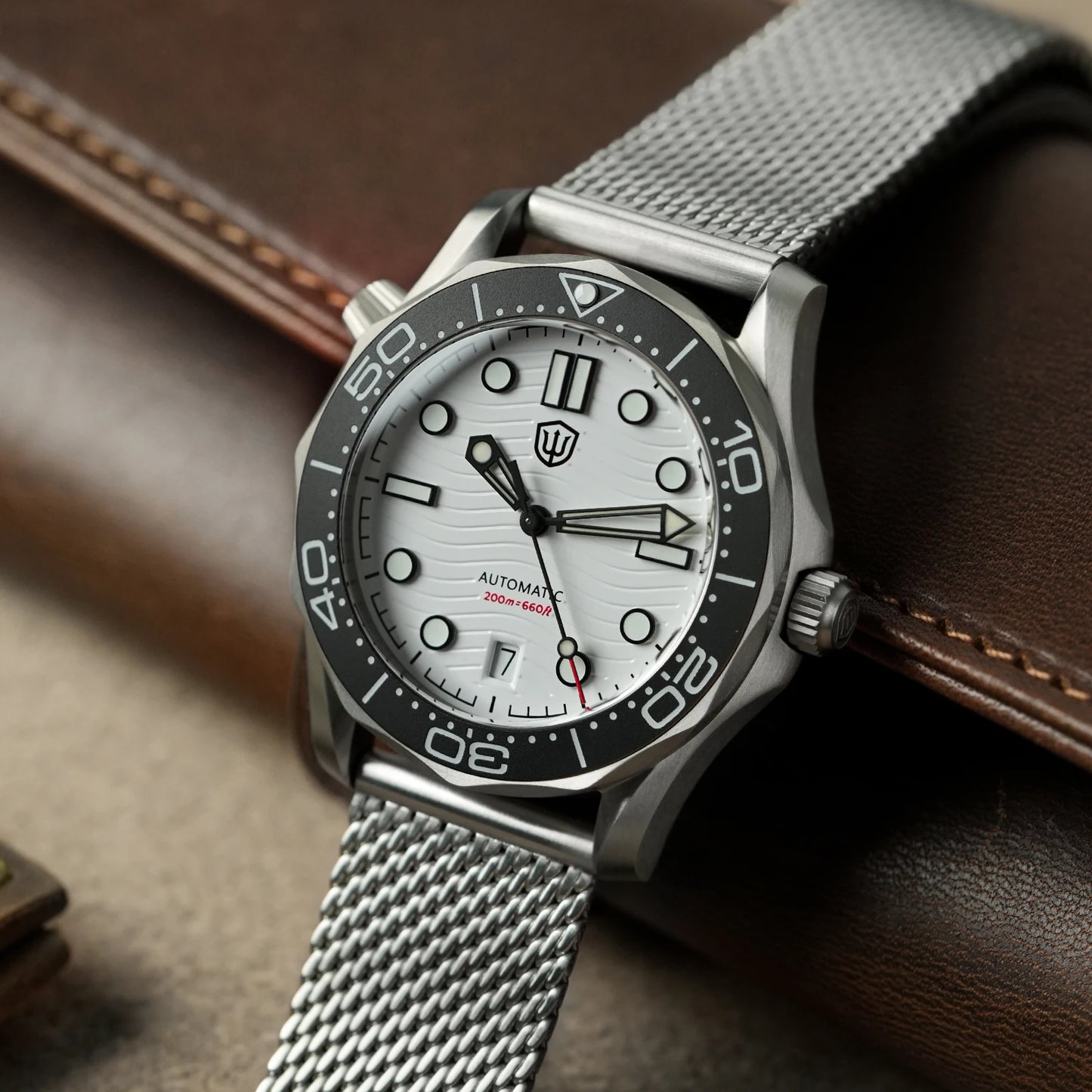 Watchdives WD007 V2 39mm Titanium Dive Watch PT5000 Automatic Movement Luminous 200m Waterproof Domed Bubble Sapphire Watches