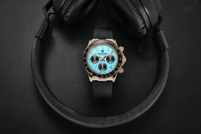 Originale neue PAGANI DESIGN PD-1664 Luxus-Herrenuhr mit japanischem VK63-Quarzwerk, Saphirglas, wasserdichtem Chronographen, Gold