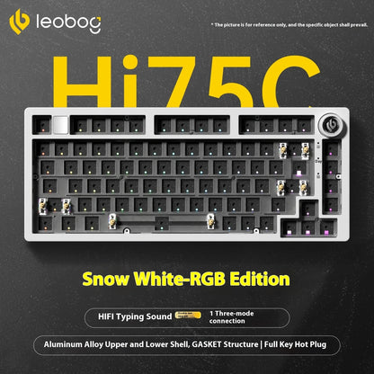 LEOBOG Hi75C Mechanical Wireless Keyboard Aluminium 3-Mode With Knob Hot Swap RGB Gasket Hi75C Gaming Keyboard Customization PC