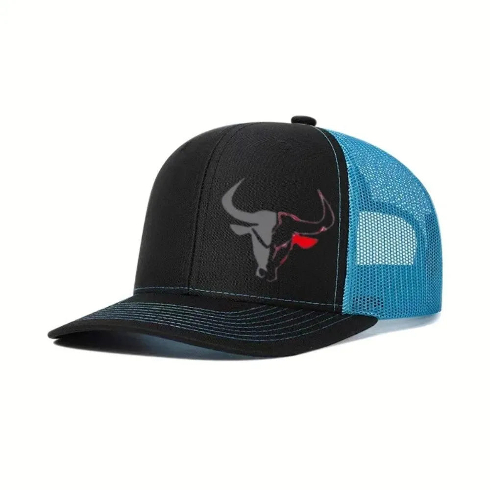 2026 New Casual Bull Head Print Summer Baseball Cap Breathable Hip Hop Sports Visor Mesh Adjustable Sun Hats Men Women