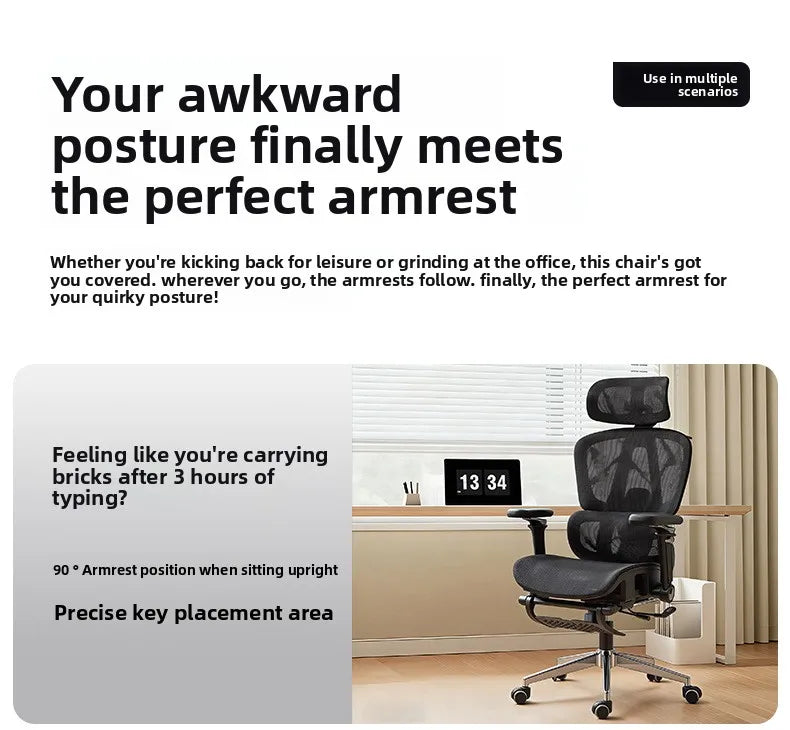 Portable Minimalist Ergonomic Chair 10D Armrest Computer Chair Office Chair Study Chair Gaming Chair Gravitysturdy and durable