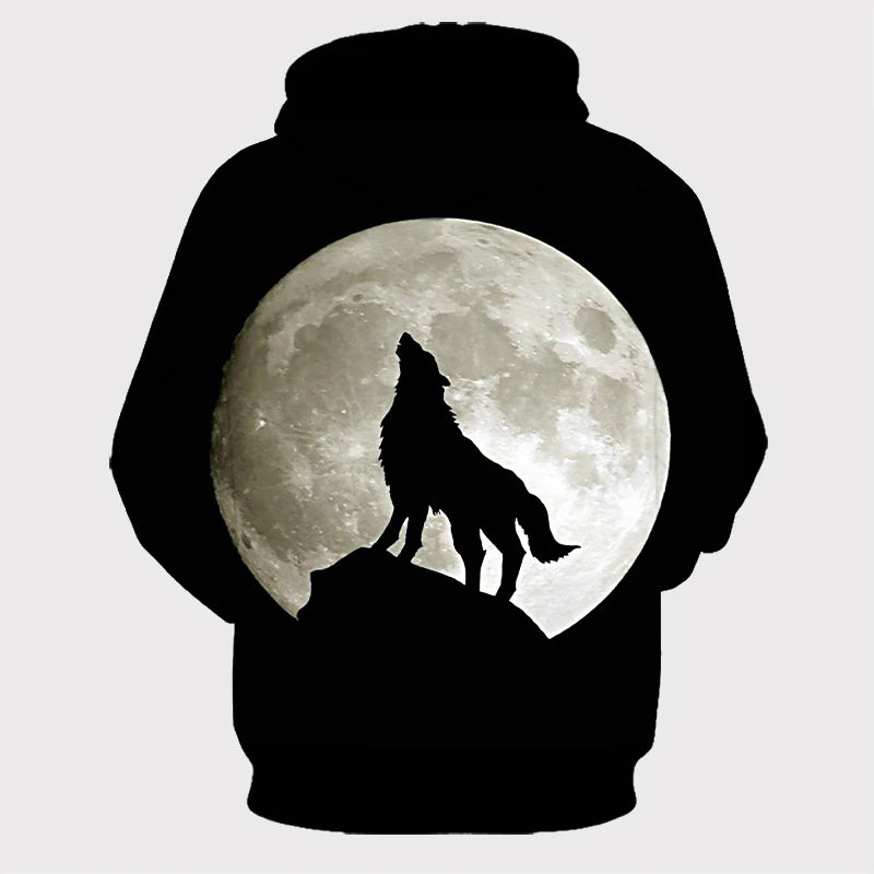 Mikiny s kapucí Animal Wolf s 3D potiskem pro muže i ženy, módní ležérní oversized pulovr, hip hop Harajuku streetwear hoodies