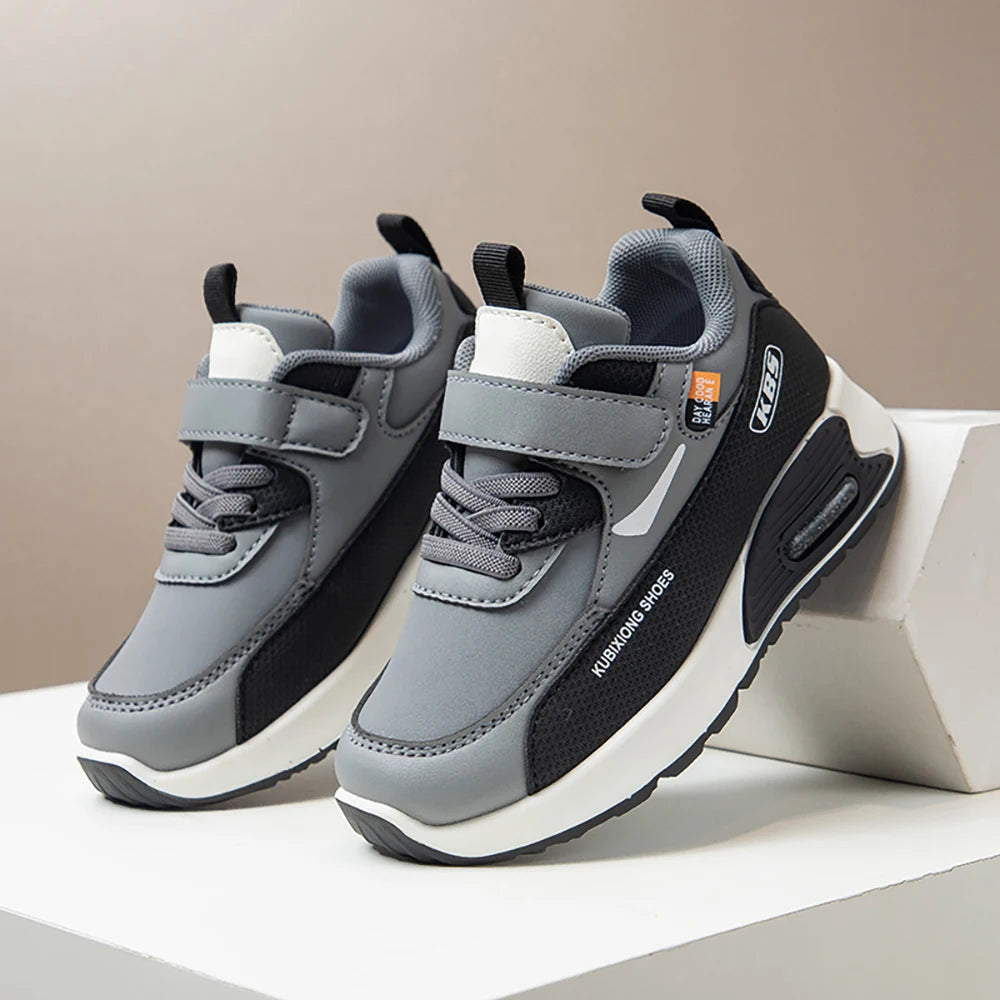 PU Leather Sport Shoes For Children Trend Fashion Kid's Sneakers Soft-soled Outdoor Boy's Girl's Running Shoes