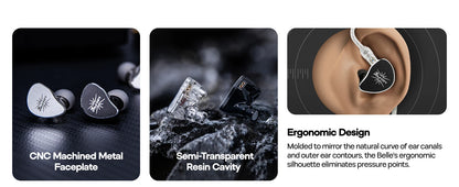 Linsoul Kiwi Ears Belle 10mm DLC Dynamic Driver IEM Hifi Earphones with Precision Meets Exciting Sound Signature