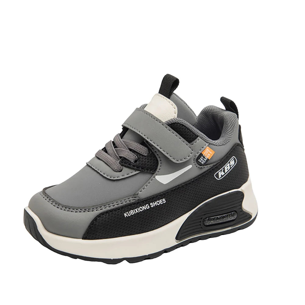 PU Leather Sport Shoes For Children Trend Fashion Kid's Sneakers Soft-soled Outdoor Boy's Girl's Running Shoes