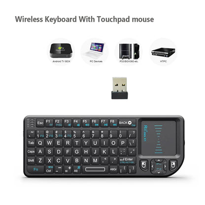 Rii Mini Wireless English Keyboard with TouchPad for Android TV Box/Mini PC/Laptop Mac, Laptop, Windows, Tablet
