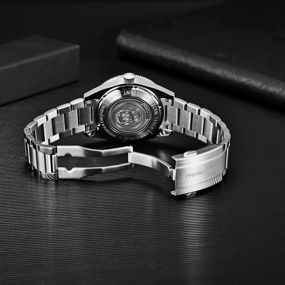 PAGANI DESIGN 41 MM Luxury Men Mechanical Wristwatch 200m Waterproof Sapphire Clock Automatic Stainless Steel Business Watch