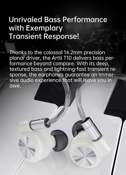 ARTTI T10&R1&R2 In-Ear HiFi Earphones Wired IEMs Monitors 14.2mm Planar Driver Textured Bass 0.78mm 2pin & 3.5MM/4.4MM Connector