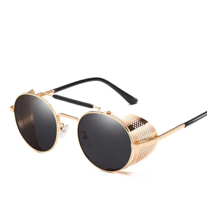 MUSELIFE Retro Round Metal Sunglasses Steampunk Men Women Brand Designer Glasses Oculos De Sol Shades UV Protection