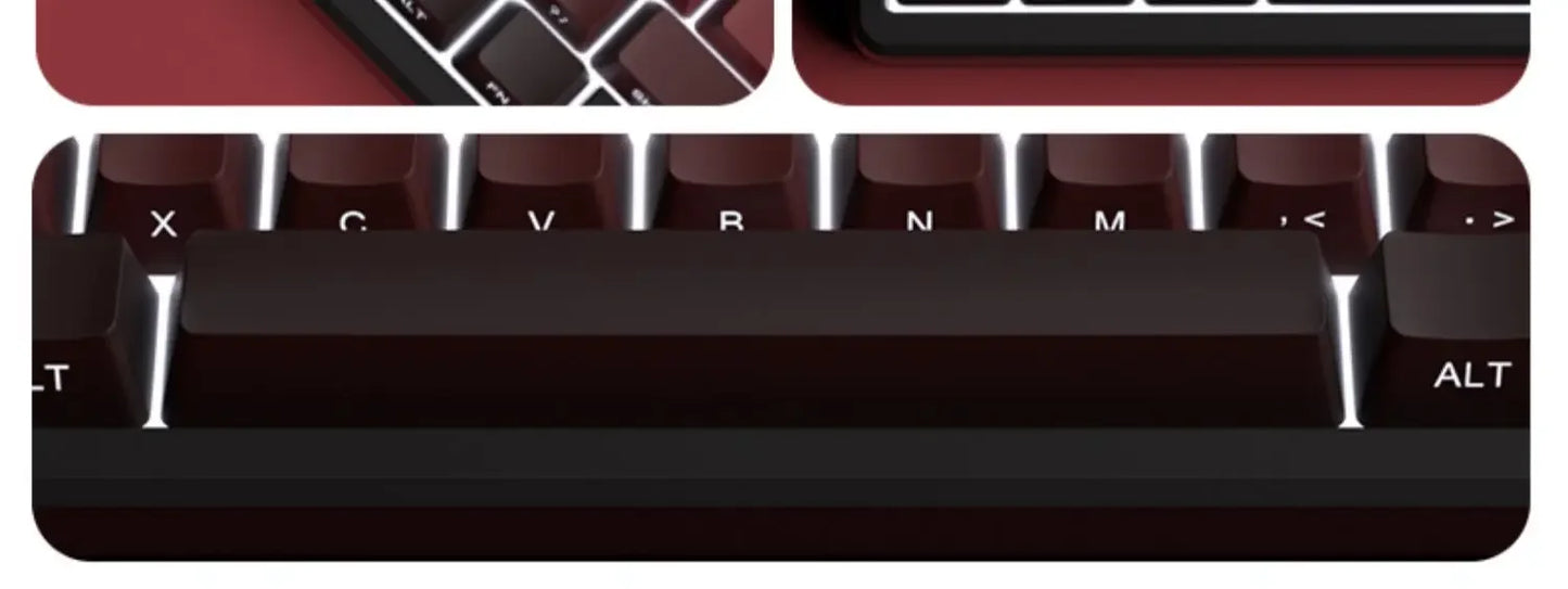 New Keycaps for 60/64/84/98/108 Gaming Mechanical Keyboard MX Switch 135 Keys OEM PBT Side Engraved Red and Black Gradient Color
