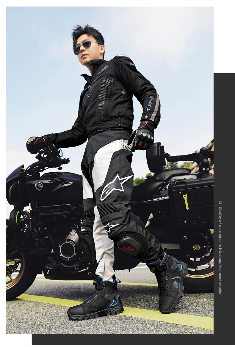 Bottes de moto professionnelles pour hommes, chaussures de course tout-terrain, équipement de moto urbaine, en cuir microfibre ultra-fin