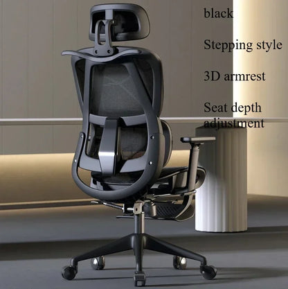 Office Chair Gaming Desk Ergonomic Computer Adjustable Armrests 3D Headrest Chair Lift Chair Back Can Tilt Back with Foo Pedals