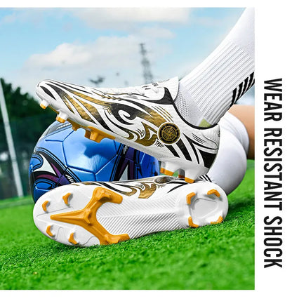 Original-Fußballschuhe, Herren-Trainingsschuhe, Outdoor-Schuhe, rutschfeste Kinder-Fußballschuhe, Schuhe mit langen Stollen, Herren-Futsal-Schuhe, Größe 32–45