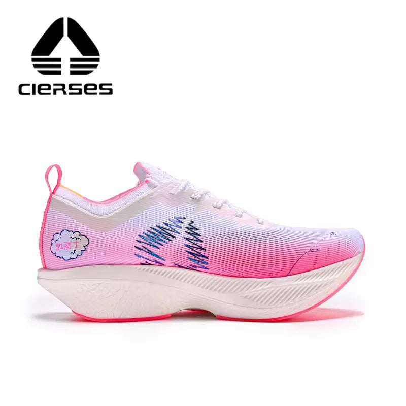 CIERSES Carbon Fiber Plate Marathon Running Racing Shoes Men Professional Stable Support Shock-Relief Rebound Training Shoes
