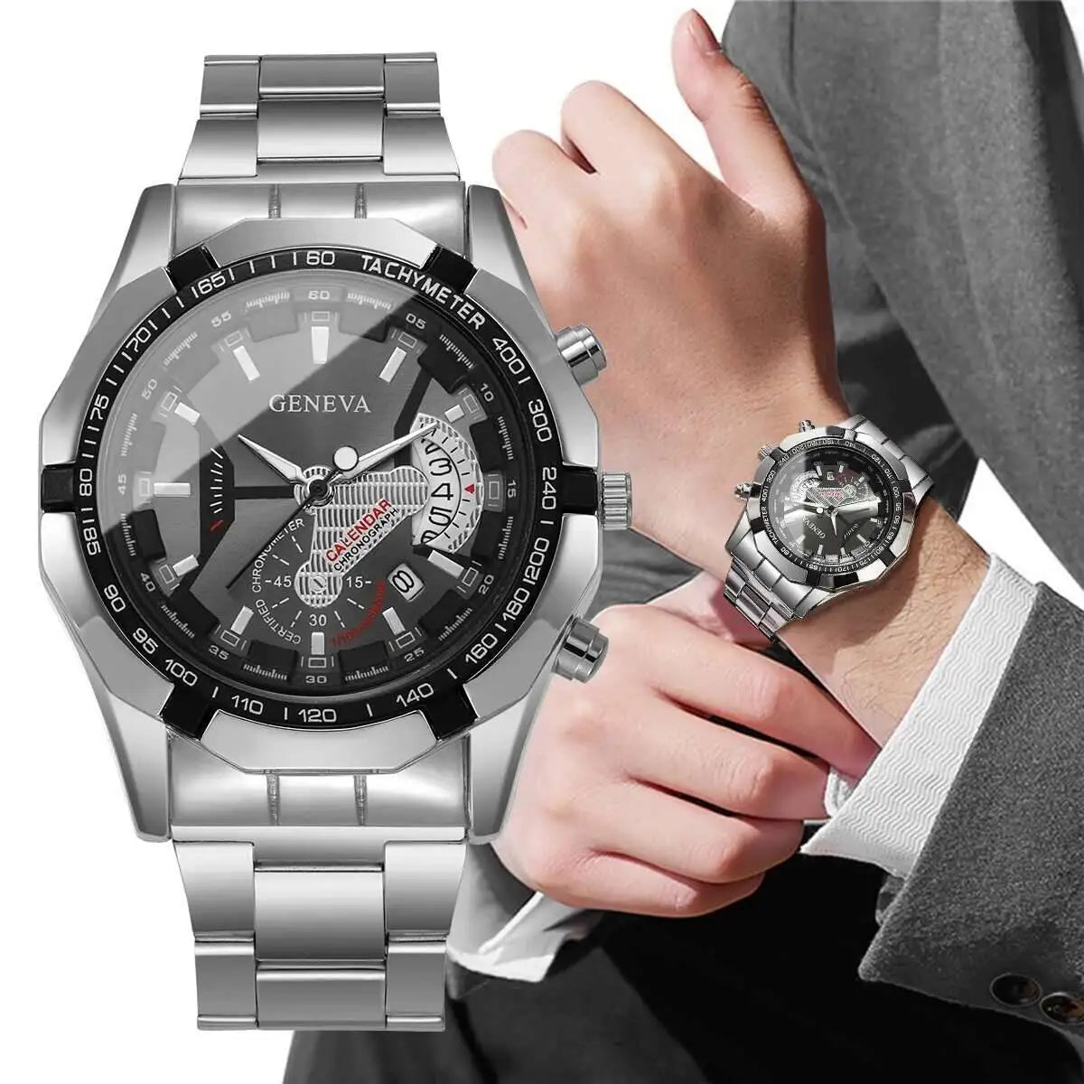 Montres de mode pour homme, montres d'affaires, montres de luxe à grand cadran avec calendrier, montres à quartz pour homme, Reloj Hombre (sans boîte)