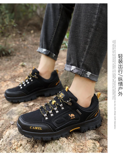 Classic Black Men's Hiking Shoes Outdoor Low Climbing Walking Shoes For Men Trekking Sneakers Non-Slip Mountaineering Shoes Man