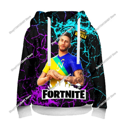 Nowe bluzy Fortnite 2025 z kapturem, nadruk 3D, bluza męska Harajuku z długim rękawem, krój oversize, unisex, odzież cosplayowa