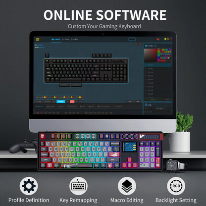 SKYLOONG GK104 Pro Wireless Mechanical Keyboard 100% Custom Keyboard Hot-Swapp Low-noise Switch for PC Gamer office Accessoies