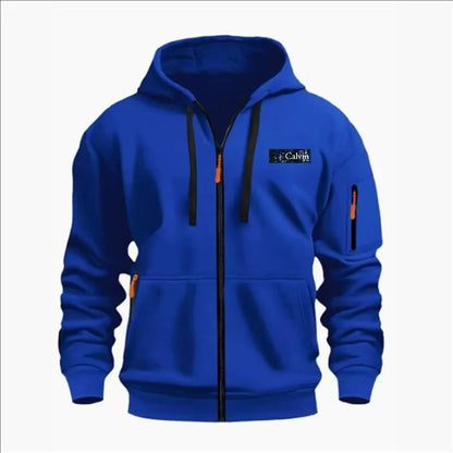 Men's Sweatshirts with Zipper Pockets Thin Solid Color Half Tracksuit Casual Outdoor Hooded Tracksuit Long Sleeve Jacket Coats
