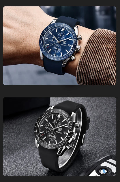 Orologio da uomo BENYAR 5140, orologio sportivo casual, orologio al quarzo di lusso impermeabile, cronografo militare di marca di alta gamma.