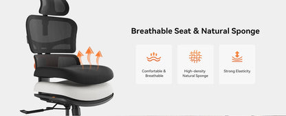 NEWTRAL NT001 Ergonomic Office Chair with Auto-Following Lumbar Support, 3 Recline Angle, Adjustable Backrest Armrest Headrest