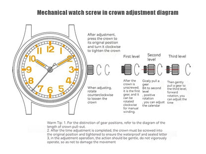 Hruodland 2025 New Men's Mechanical Watch Seagull ST3620 Retro Pilot 43MM Bgw-9 Luminous Sapphire Crystal Turbine Reloj Hombre