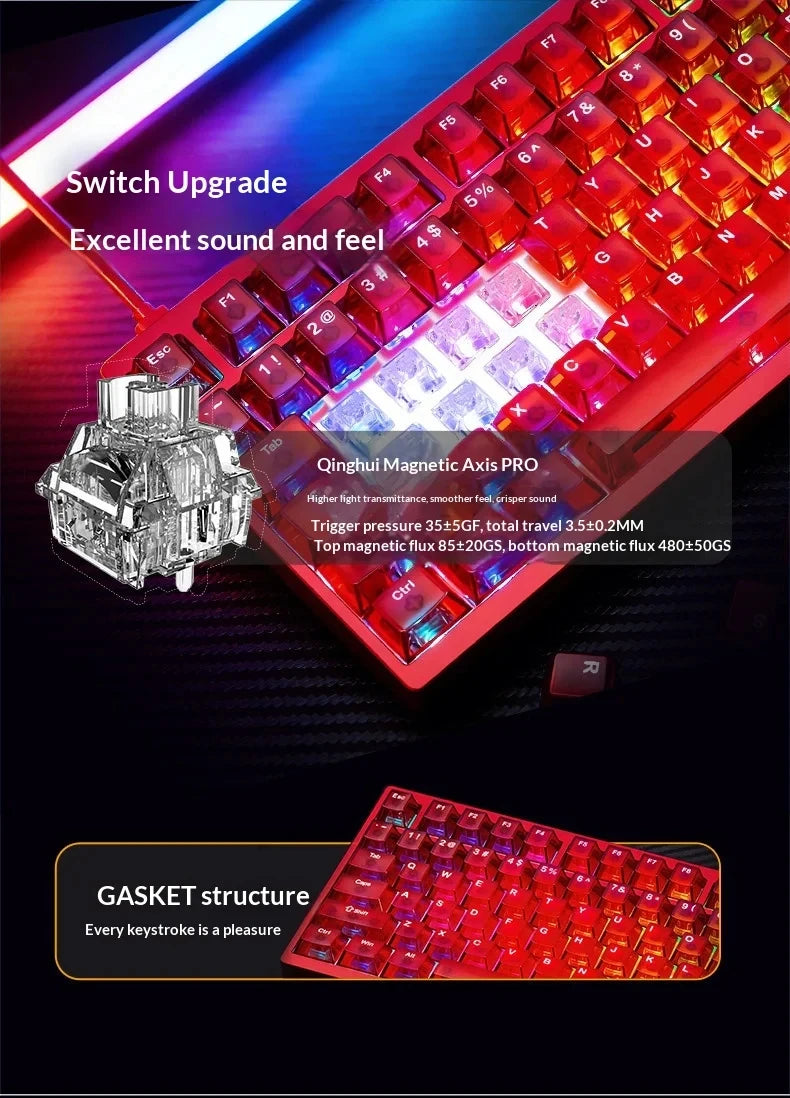 IROK MG75 PRO MG75 Max Magnetic Gaming Mechanical Keyboard RT0.001mm 8K 0.125ms Delay Aluminium RGB Hot Swap Wired Game Keyboard