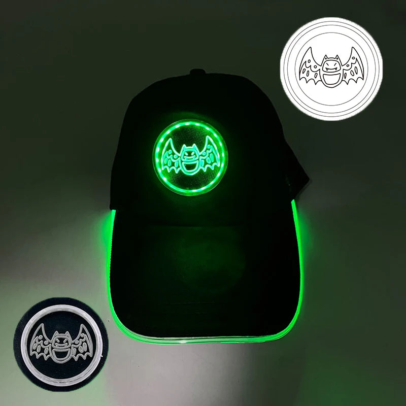 Fashion Glowing Baseball Cap LED Light Up Hip Hop Hat Bar Club Props Fluorescent Hat Men Women DJ Dance Supplies Costume