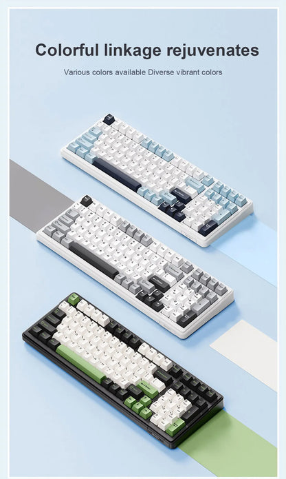 AULA F99 Machanical Keyboard Bluetooth 5.0/2.4G Wireless/Wired Gasket-mounted Gaming Keyboard 99 Keys Customizable Keyboards
