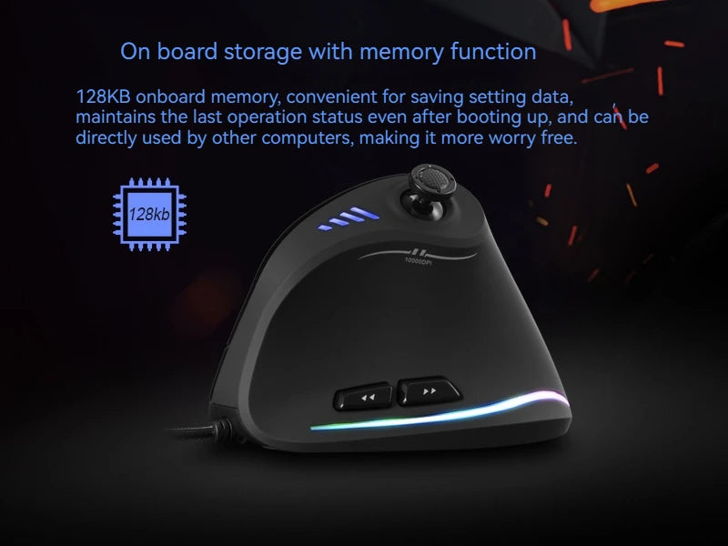 ZELOTES C18 Upright Mouse 11 Key Optical Mouse 10000DPI Support Programming Comfortable Gaming Mouse