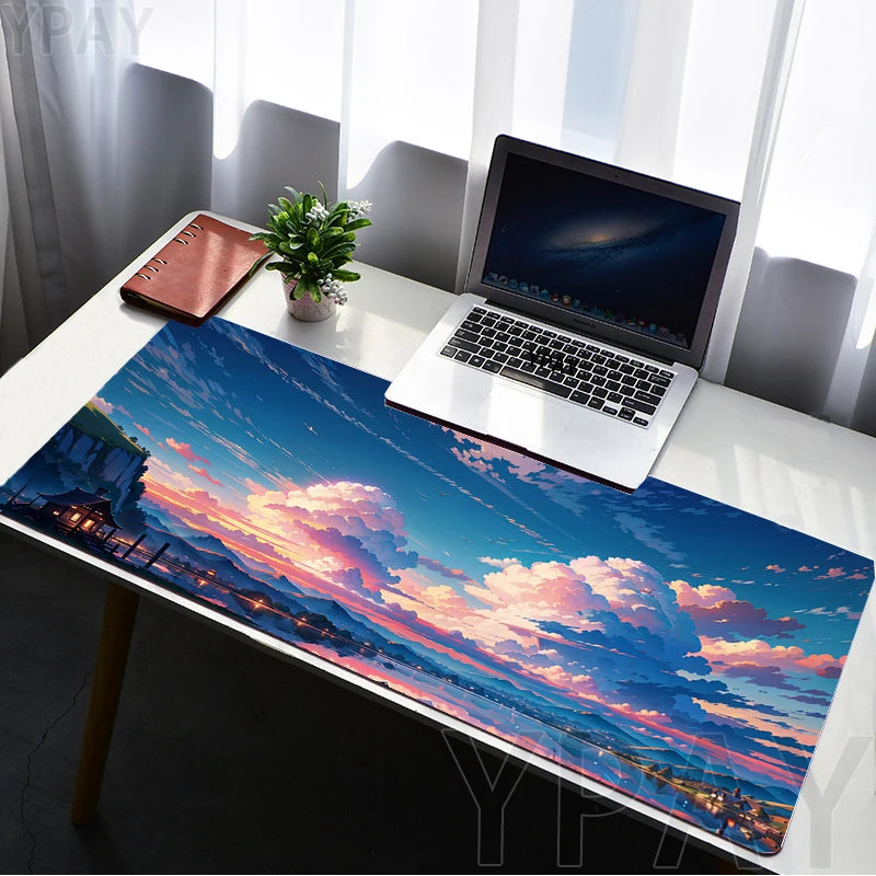 Mouse Pads Sky Landscape Table Mats Computer Mousepad Company Desk Pad Aesthetic Large Gamer Mousepads Office Mouse Mat 100x50cm