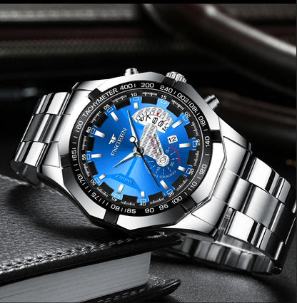 Montres-bracelets à quartz BINBOND Original pour homme : montres de luxe luminescentes, étanches, à date automatique, en acier inoxydable. Livraison gratuite.