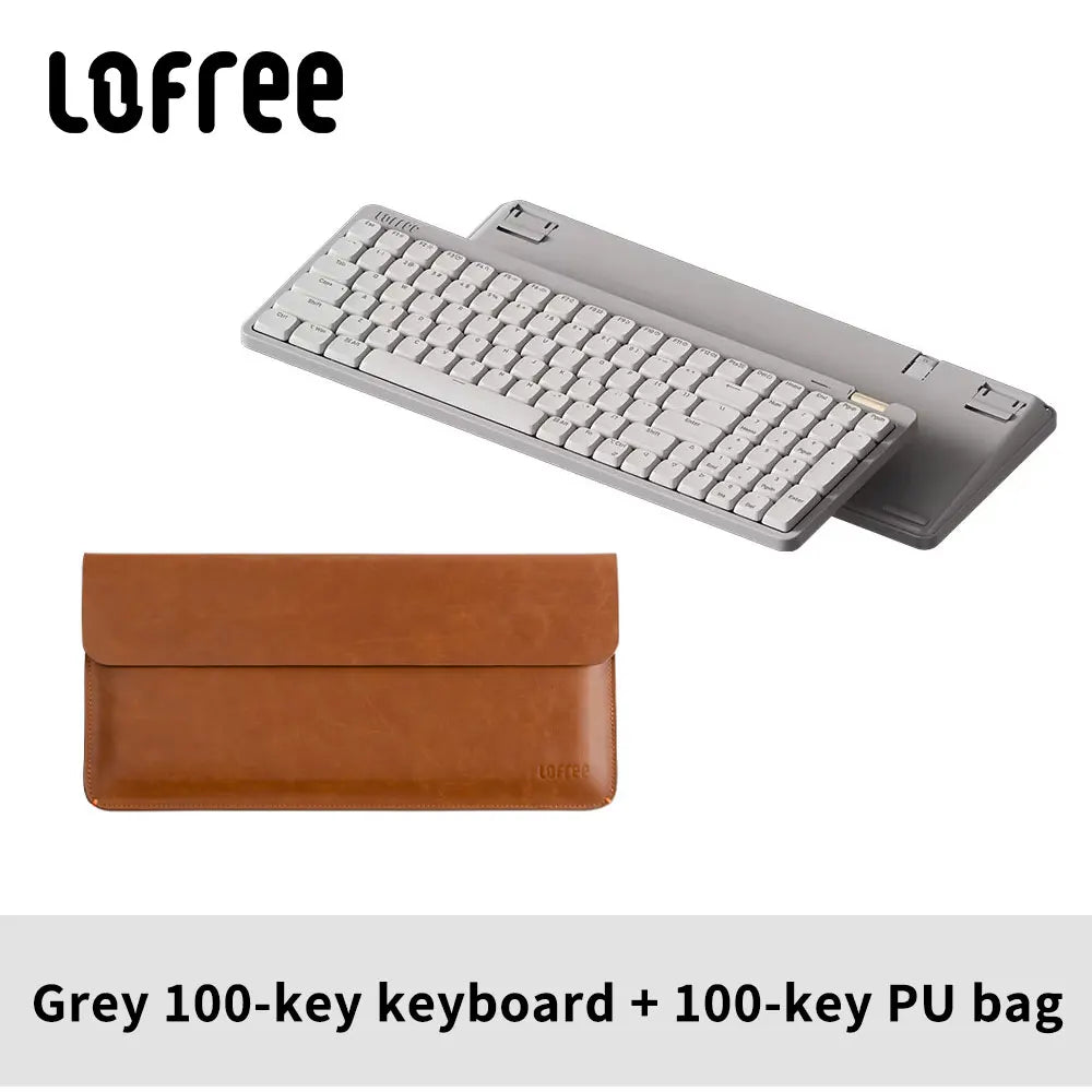 Lofree Flow Lite Wireless Mechanical Keyboard&PU Bag Lighter&Silenter POM Switch 2.4G Bluetooth&Wired Office Typing Gasket 84key